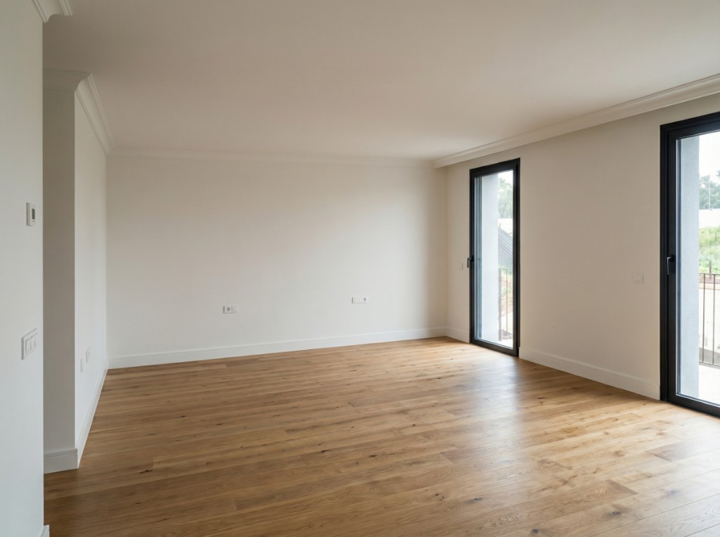 Empty living room before virtual staging